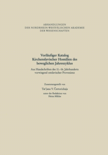 Image for Vorlaufiger Katalog Kirchenslavischer Homilien des beweglichen Jahreszyklus