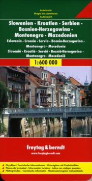 Slovenia - Croatia - Serbia - Bosnia-Herzegovina - Montenegro - Macedonia Road Map 1:600 000