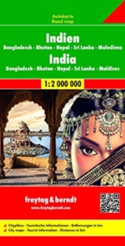 India – Bangladesh – Bhutan – Nepal – Sri Lanka – Maldives Road Map 1:2 000 000