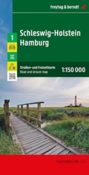 Schleswig – Holstein  Hamburg Road and Leisure Map: 1:150,000 scale map