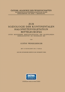 Image for Zur Soziologie der Kontinentalen Halophytenvegetation Mitteleuropas