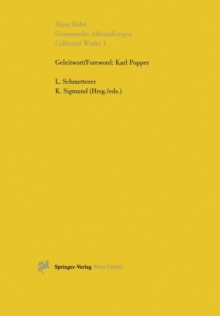Image for Gesammelte Abhandlungen I - Collected Works I : Mit Einem Geleitwort von Karl Popper / With a Foreword by Harl Popper