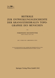 Image for Beitrage zur Entwicklungsgeschichte der Kraniozerebralen Topographie des Menschen: Vorgelegt in der Sitzung am 17. Dezember 1942