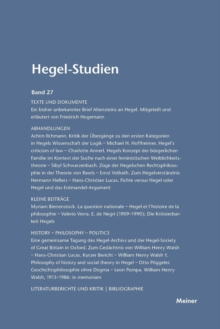 Image for Hegel-Studien / Hegel-Studien Band 27 (1992)