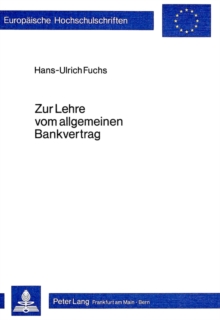 Image for Zur Lehre vom allgemeinen Bankvertrag