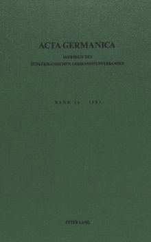 Acta Germanica. Bd. 16, 1983