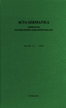 Acta Germanica. Bd. 17, 1984