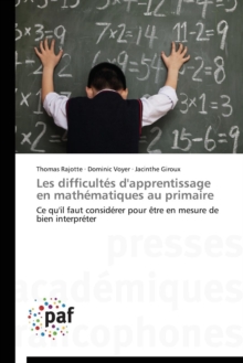 Image for Les Difficultes d'Apprentissage En Mathematiques Au Primaire