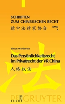 Image for Das Personlichkeitsrecht im Privatrecht der VR China