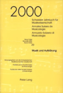 Schweizer Jahrbuch fuer Musikwissenschaft- Annales Suisses de Musicologie- Annuario Svizzero di Musicologia