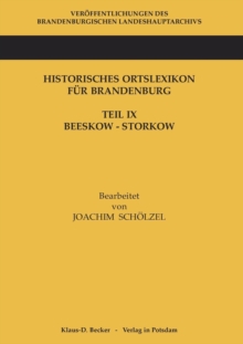 Image for Historisches Ortslexikon Fur Brandenburg, Teil IX, Beeskow-Storkow