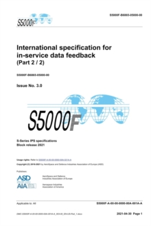 Image for S5000F, International specification for in-service data feedback, Issue 3.0 (Part 2/2)
