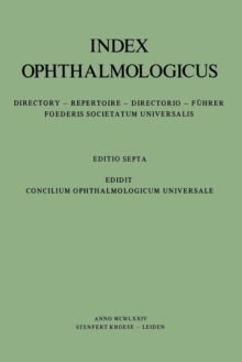 Image for Index Ophthalmologicus