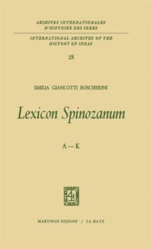 Image for Lexicon Spinozanum