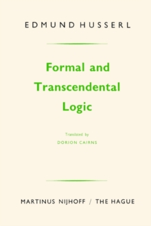 Image for Formal and Transcendental Logic