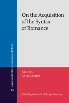 Image for On the Acquisition of the Syntax of Romance