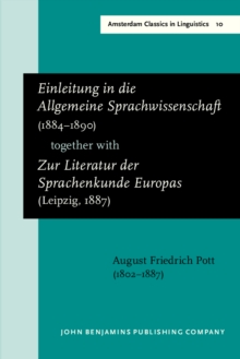 Image for Einleitung in Die Allgemeine Sprachwissenschaft (1884-1890) Together With Zur Literatur Der Sprachenkunde Europas (Leipzig, 1887)
