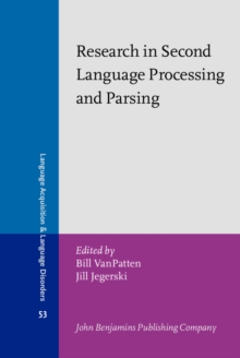 Image for Research in second language processing and parsing