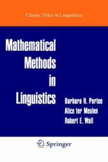 Mathematical Methods in Linguistics