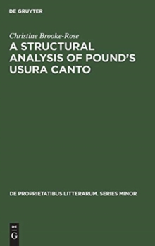 Image for A Structural Analysis of Pound's Usura Canto