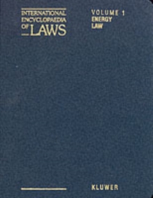 Image for International Encyclopaedia of Laws : Energy Law