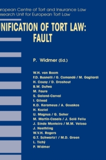 Image for Unification of Tort Law: Fault