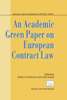 Image for Academic Green Paper on European Contract Law