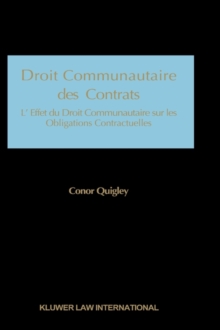Image for Droit Communautaire des Contrats