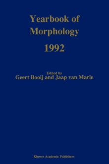 Image for Yearbook of Morphology 1992