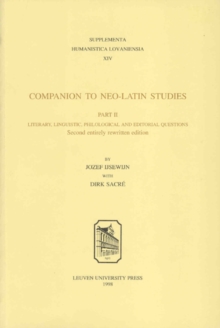Image for Companion to Neo-Latin Studies