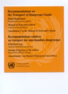 Image for Recommendations on the Transport of Dangerous Goods - CD-ROM : Model Regulations (14th Revised Edition), Manual of Tests and Criteria (4th Revised Edition), and Amendment 1 to the Manual of Tests and 