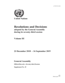 Image for Resolutions and decisions adopted by the General Assembly during its seventy-third session