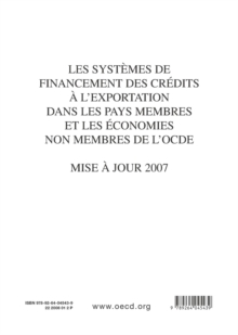 Image for Les systemes de financement des credits a l'exportation dans les pays membres et les economies non membres de l'OCDE Supplement 2007
