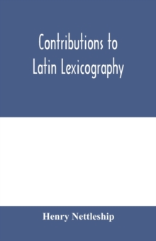 Image for Contributions to Latin lexicography