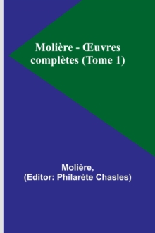 Image for Moliere - OEuvres completes (Tome 1)