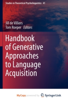 Image for Handbook of Generative Approaches to Language Acquisition