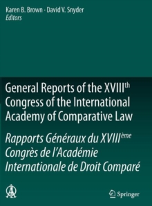 Image for General reports of the XVIIIth Congress of the International Academy of Comparative Law