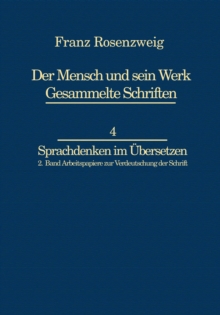 Image for Franz Rosenzweig Sprachdenken: Arbeitspapiere zur Verdeutschung der Schrift