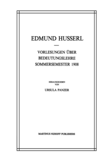 Image for Vorlesungen Uber Bedeutungslehre Sommersemester 1908