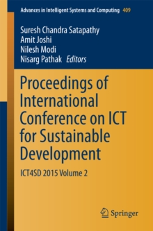 Image for Proceedings of International Conference on ICT for Sustainable Development: ICT4SD 2015.