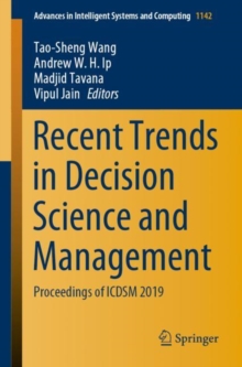 Image for Recent Trends in Decision Science and Management : Proceedings of ICDSM 2019