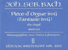 Image for PICE DORGUE IN G BWV 572 BWV 572 ORGEL