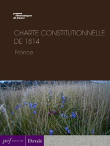 Image for Charte constitutionnelle de 1814