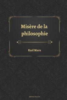 Image for Misere de la philosophie