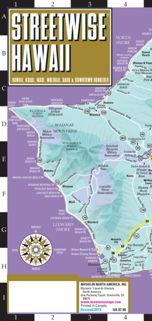 Streetwise Map Hawaii - Laminated City Center Street Map of Hawaii