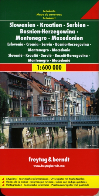 Slovenia - Croatia - Serbia - Bosnia-Herzegovina - Montenegro - Macedonia Road Map 1600 000